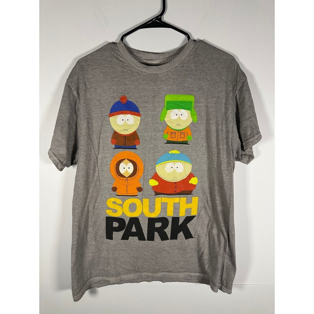 South Park T-Shirt Mens M Gray Graphic Stan Kyle Cartman Kenny Short Sleeve Tee